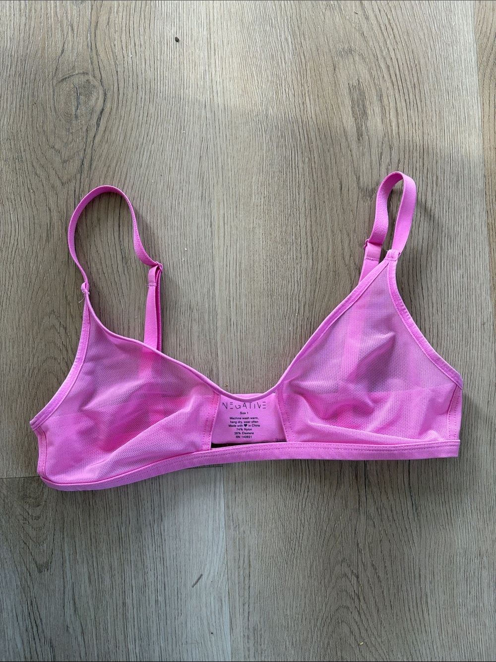 Negative Underwear Bright Pink Mesh Bralette